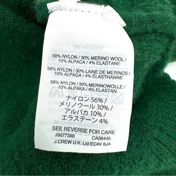 J. Crew Side Slit Supersoft Turtleneck Sweater Solid Green Style H4131 | Large - Picture 10 of 10